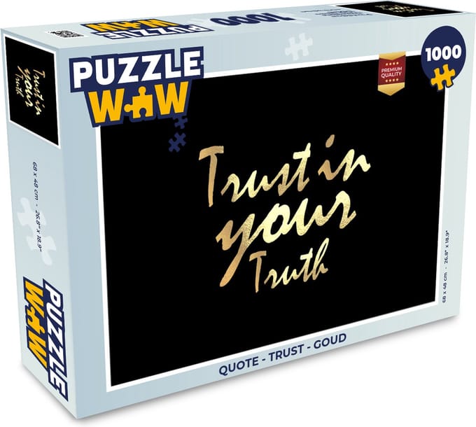 Puzzel Quote - Trust - Goud - Legpuzzel - Puzzel 1000 stukjes volwassenen