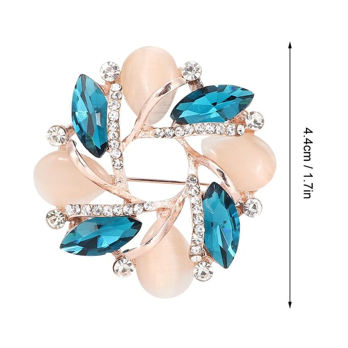 Broche Strass Femme Mode Alliage Épingle de Col Accessoire Vêtement Bijou Cadeau beige