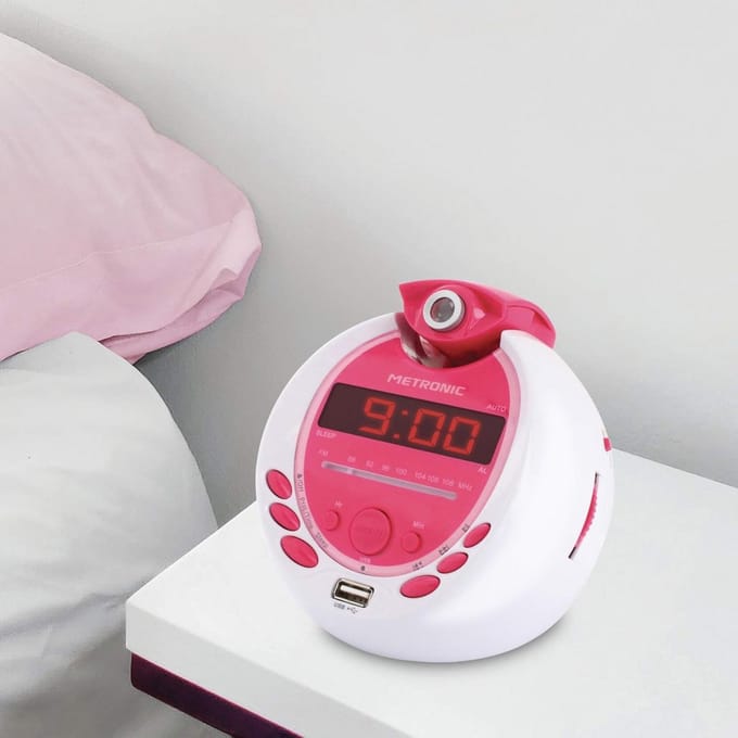 Projectie Wekker Radio met USB MP3 Speler voor Kinderen