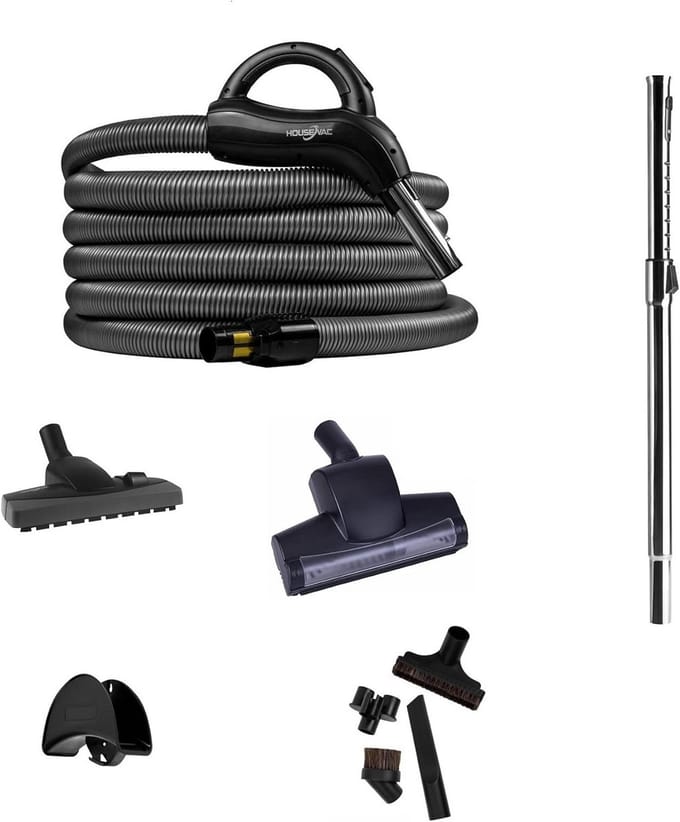 Centrale Stofzuiger Accessoireset 9 Delen met Slang 12m en Telescoopstang