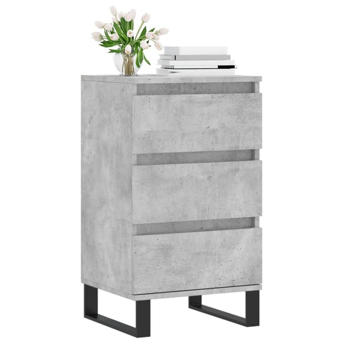 vidaXL - Dressoir - 40x35x70 - cm - bewerkt - hout - betongrijs