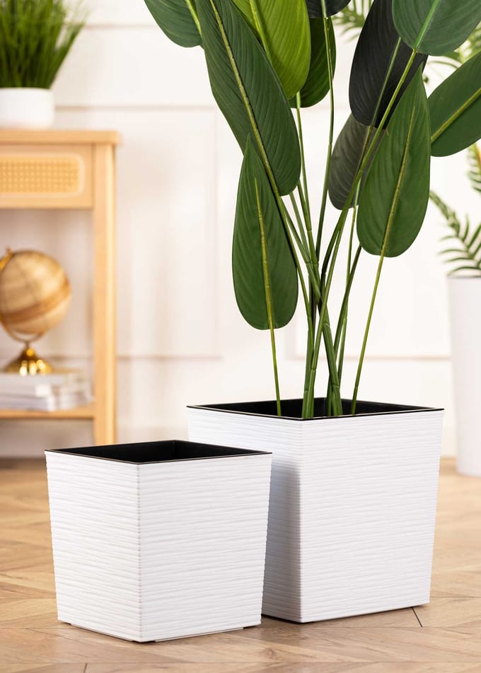 HowHomely Flore Riflo - Bloempot - Wit - Mat - H30x30 cm