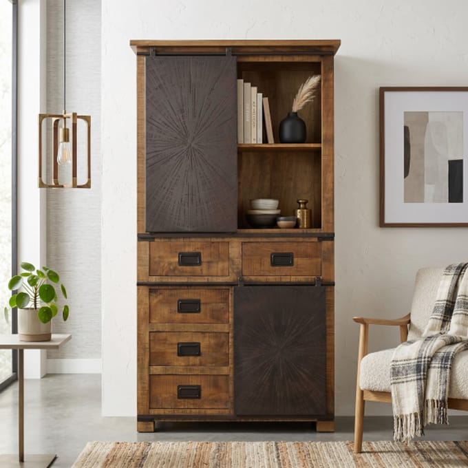 Kabinet kast Bradley mangohout - 100x42x190 cm