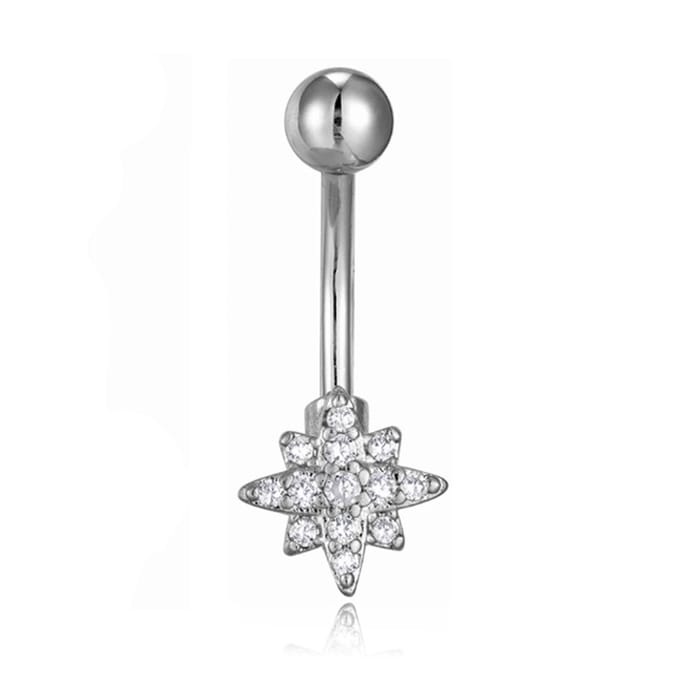 Cilla Navelpiercing van Titanium - Ster Zilver