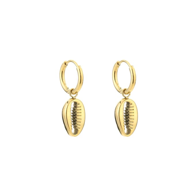 oorbel met schelp goud JE14019