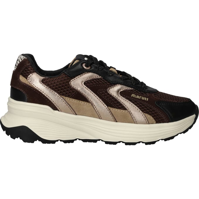 Maruti Dora Leather black brown sneakers