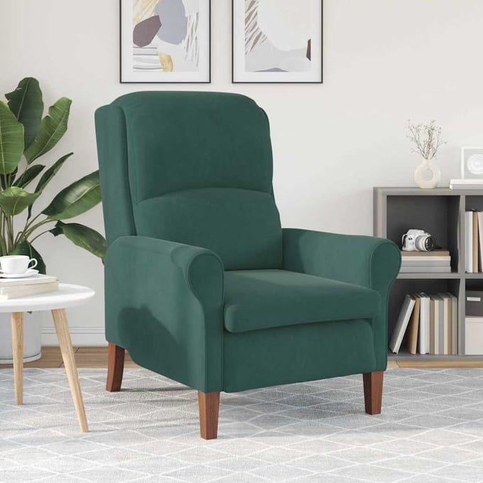 vidaXL - Fauteuil - Donkergroen - Fluweel