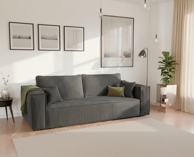 Luxe Uitschuifbare Slaapbank – Grijs – 255x105 cm – Industrohome
