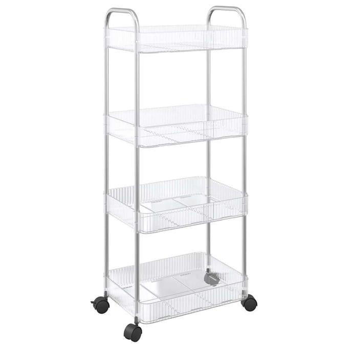 vidaXL - Opbergtrolley - 4-laags - 37x28x95 - cm - acryl - transparant