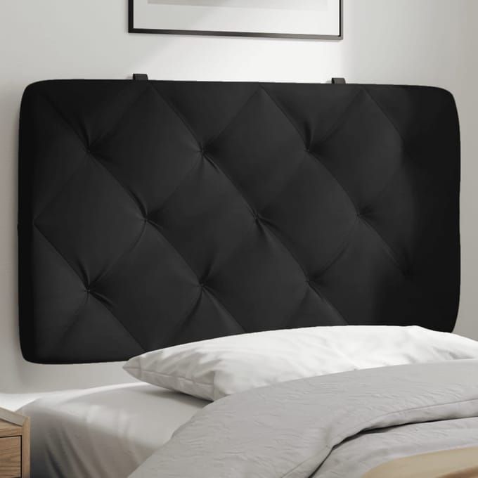 vidaXL - Hoofdbordkussen - 90 - cm - fluweel - zwart