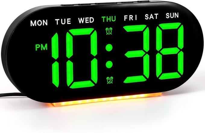 Digitale Wekker met Dubbel Alarm, Instelbare Helderheid en Temperatuurweergave
