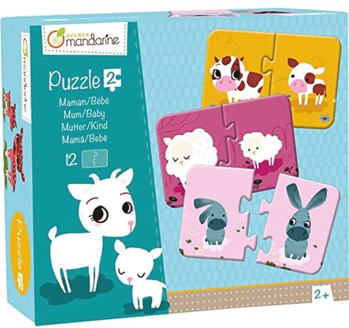 Educatieve Puzzels voor Kinderen - 12 Dubbele Puzzels voor Leeftijd vanaf 2 Jaar