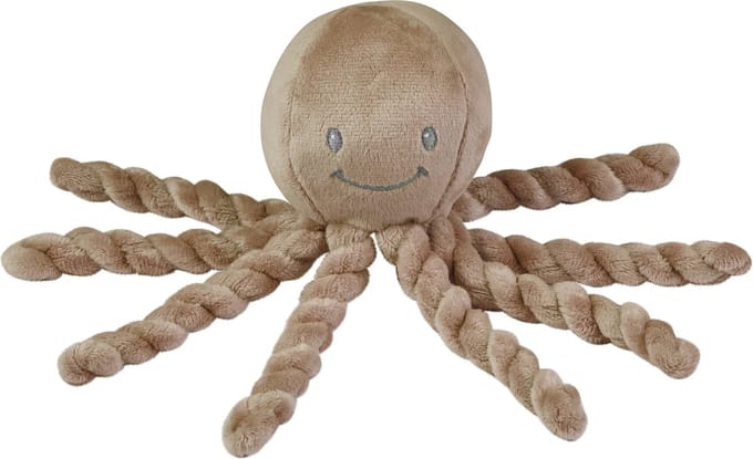 Nattou LAPIDOU Knuffel - Octopus - 22 cm - Mokka