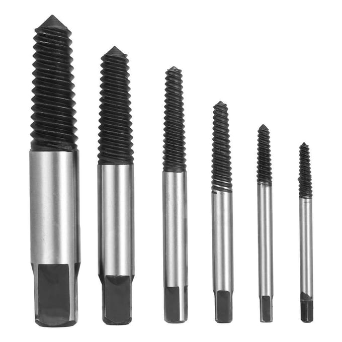 6 stuks gebroken bout schroef extractor verwijderaar set Easy Out boor bits kit 3-22mm 3-22mm & 6pcs