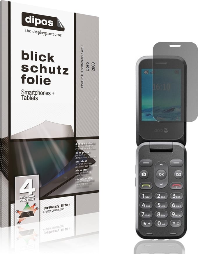 dipos – Matte Privacy Screenprotector geschikt voor Doro 2800 | Anti-Spy Beschermfolie