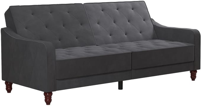 Vintage-Tufted-Slaapbank - Grijs
