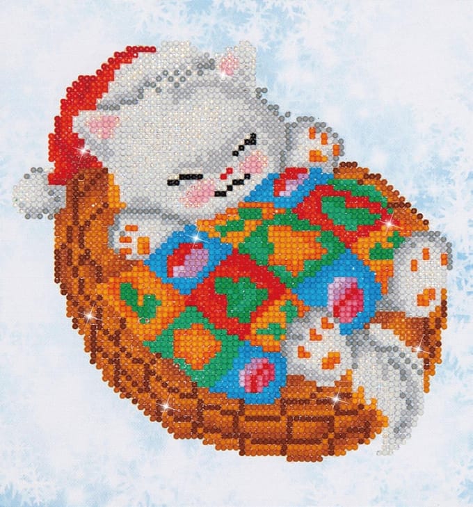 Diamond Dotz® Kerst Kitty - Diamond Painting (28x30 cm)