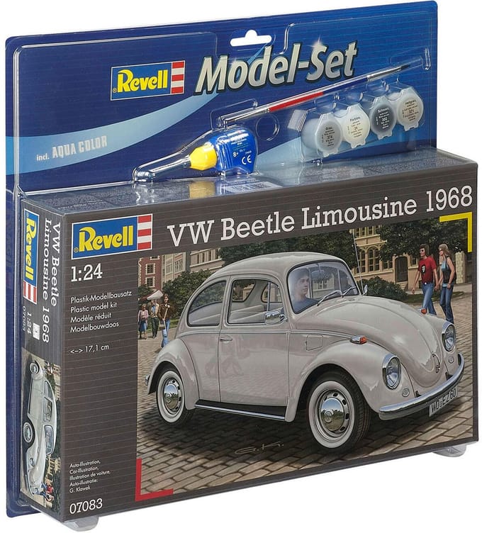 Revell Modelbouwpakket Auto - 67083 Volkswagen Beetle Limousine 1968 - Duitse Klassieke Auto - Model Set Plastic - 1:24 - Modelbouw
