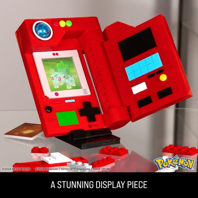 MEGA Pokémon Pokédex van Regio Kanto - 5 Verwisselbare Kaarten van Pikachu, Bulbasaur, Charmander, Squirtle en Eevee