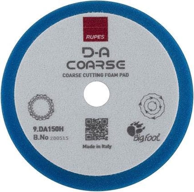 Rupes D-A Coarse Polijstschijf BLAUW 130/150mm - per stuk - Hoge lakcorrectie - Met schuiminterface