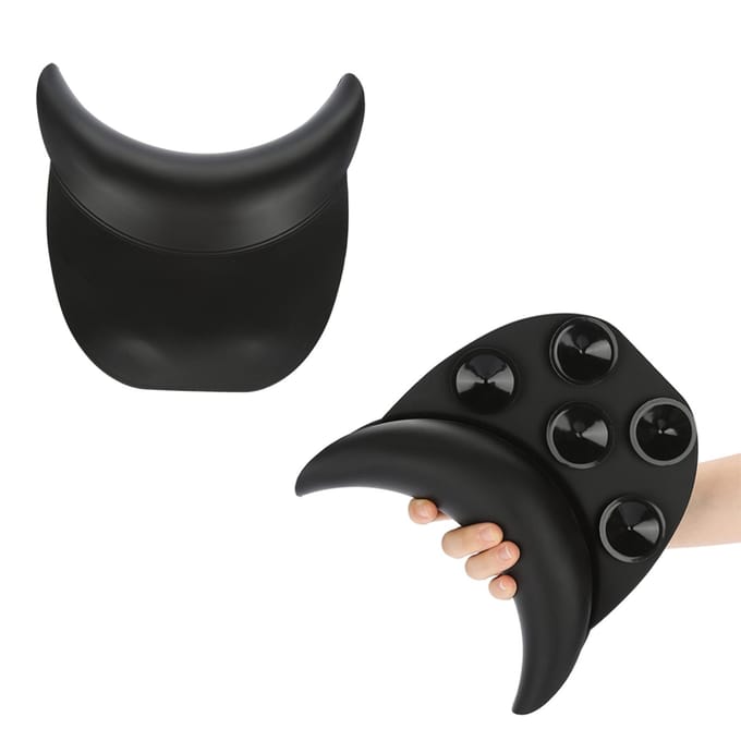 Coussin repose-nuque en silicone pour shampoing et shampoing black