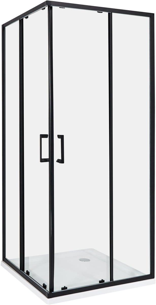 TELA - Douchecabine - Zwart - 80 x 80 x 185 cm - Veiligheidsglas