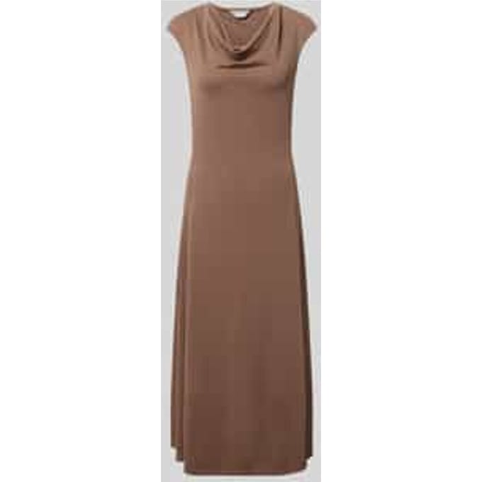 regular fit midi-jurk met cascadehals model 'Vetusta'