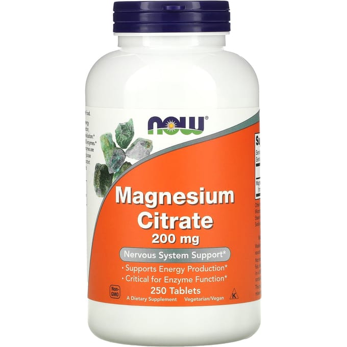 Vitaminen - Magnesium Citrate 200mg 250 Tablets - Now Foods