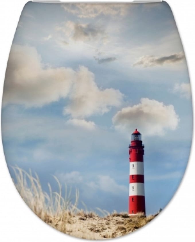 Sanifun Lighthouse Toiletzitting – D-vorm – Duroplast – Softclose & Quick-Release – Verstelbare Scharnieren – 436 x 362 mm