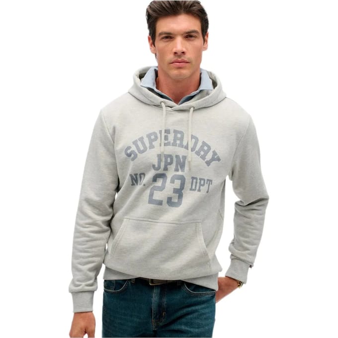 Superdry Athletic Essentials Hoodie Light Grey Grootte: S