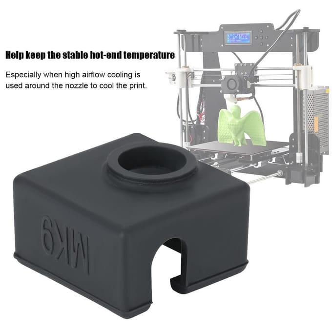 5 STUKS E3D-V6 MK8MK9 Verwarmingsaluminiumblok Beschermhoes van Siliconen 3D-printeronderdelen black