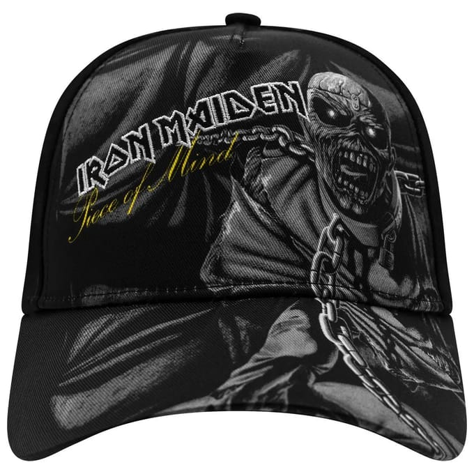 Iron Maiden - Piece Of Mind Greyscale Baseball pet - Zwart