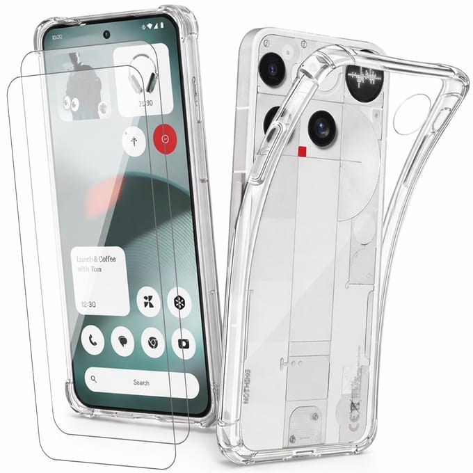Hoesje geschikt voor Nothing Phone 3 - 2x Screenprotector Glas - Shockproof Transparant