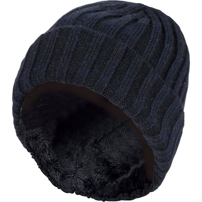Heat Holders Geribbelde wintermuts voor jongens - Zwart