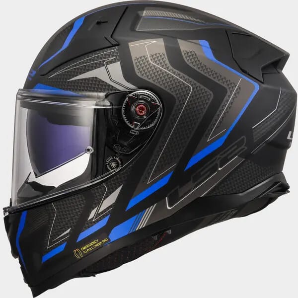 LS2 FF811 Vector II Alizer Mat Zwart Blauw Integraalhelm - Helm
