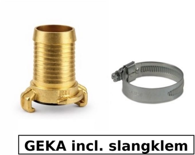 Geka koppeling 1 1/4" (=32mm) slangtule - incl. slangklem - messing snelkoppeling - SET