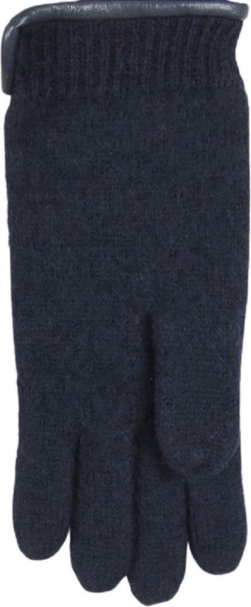 Handschoenen heren van 100% wol en met echt leren randje