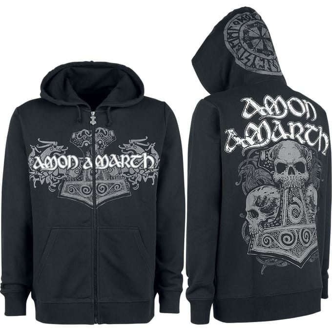 Amon Amarth Vest met capuchon - Thorhammer - M tot XL - voor Mannen - zwart
