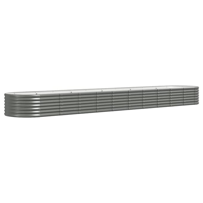 vidaXL - Plantenbak - 440x80x36 - cm - gegalvaniseerd - staal - grijs