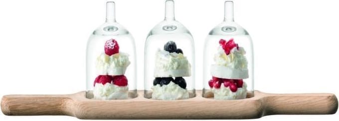 L.S.A. - Paddle Serveerplank met 3 Stolpen - Glas - Transparant