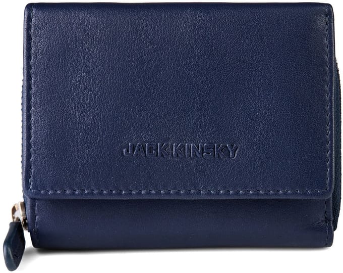 Jack Kinsky Aruba Portemonnee RFID-bescherming Leer 10 cm - Dames - Horizontaal - blau