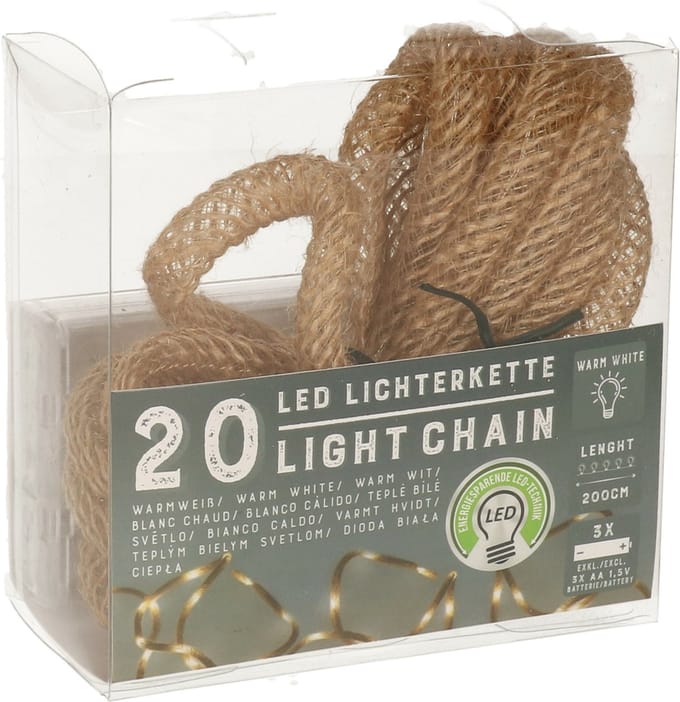 Touwverlichting lichtsnoer - 3x - 320 cm - 20 micro leds - warm wit - op batterij
