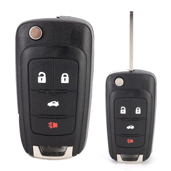 Coque de protection noire pour clé télécommande à 4 boutons, compatible avec Chevrolet gray