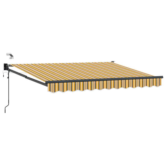 vidaXL - Elektrisch - Uitschuifbare - Zonneluifel - Geel - en - Grijs - 3 - x - 2,5 - m