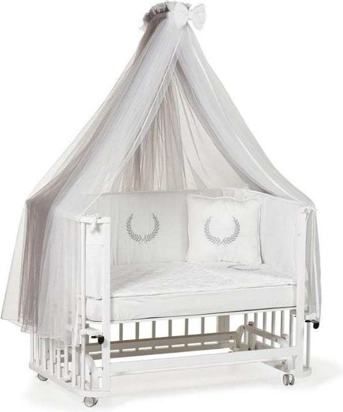 Co-sleeper ledikant BabyRace - Wit - Inclusief bekleding