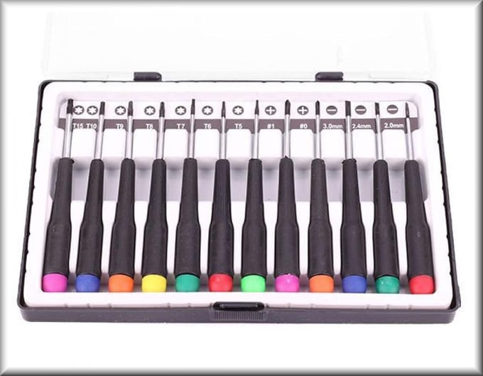 12 stuks Torx-plat-kruis precisie schroevendraaiers