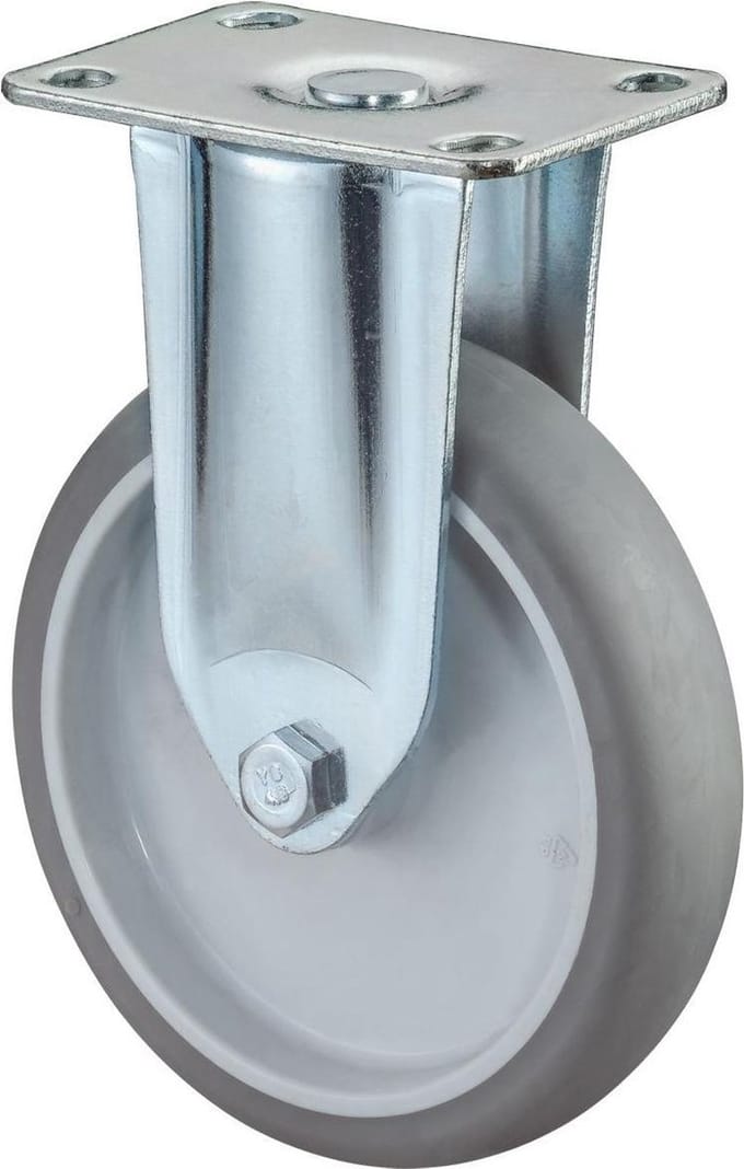 Bokwiel 125Mm Rubber Grijs