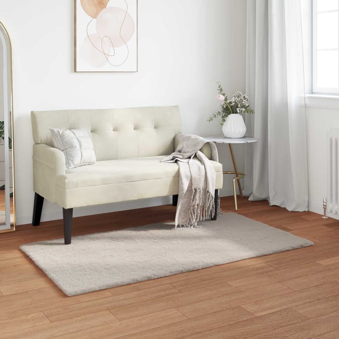 vidaXL - Antislip - vloerkleed - van - imitatie - konijnenbont - OLITE - Beige