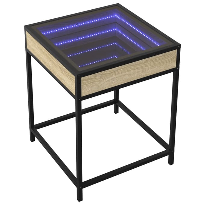 vidaXL - Salontafel - met - Infinity - LED - 40x40x51 - cm - sonoma - eikenkleurig