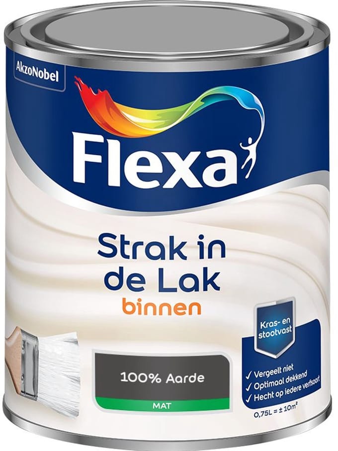 Flexa - Strak In De Lak Binnenlak Mat - 100% Aarde - Mengverf - 750 Ml